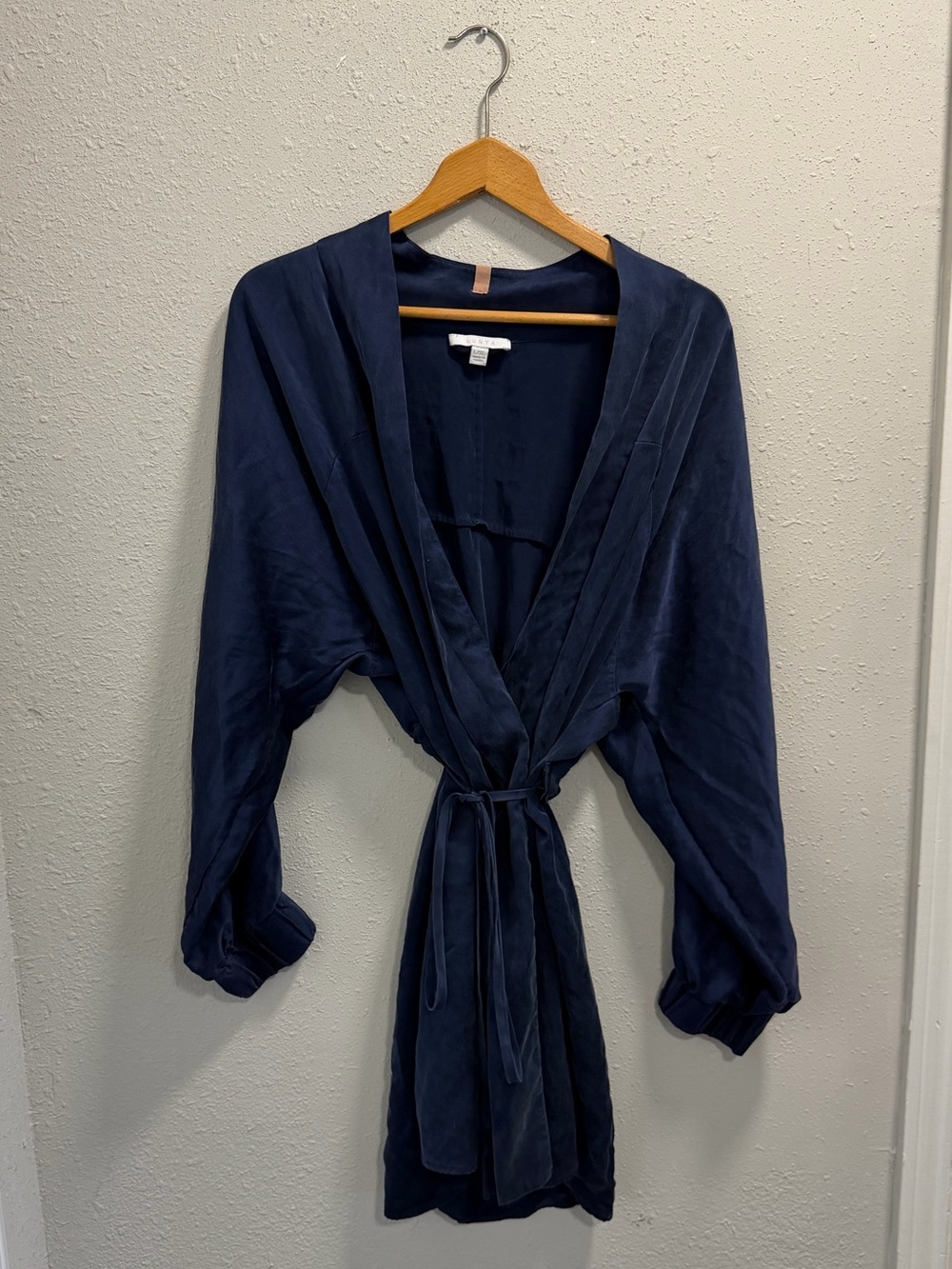 Lunya XL Washable Silk Navy Women's Blue Robe